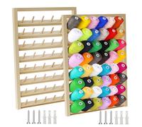 48 Spool Wall Mounted Wooden Thread Rack Holder, Thread Organiser Stand with Screws, Multi Purpose Wood Sewing Spool Holder Thread Storage Organizer for Sewing, Braiding, Embroidery, Quilting
