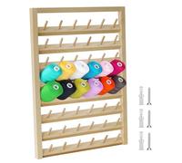 48 Spool Wall Mounted Wooden Thread Rack Holder, Thread Organiser Stand with Screws, Multi Purpose Wood Sewing Spool Holder Thread Storage Organizer for Sewing, Braiding, Embroidery, Quilting
