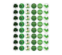 48 St Patricks Day Themed Edible Wafer Paper Round Cake Toppers Decorations