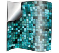 48 Turquoise Kitchen Bathroom Tile Stickers Transfers Printed Covers for 6 x 6 inch 15 x 15cm Tiles Stick On Wall Peel N Stick Tile Style Decals 6 by 6 inch Stickers (6x6-48 Stickers, Turquoise)