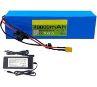 48 V 48 Ah Lithium-ION Battery for Electric Bicycles with 54.6V 2A Charger, 13S3P, Integrated BMS for 250W,500W For Electric Bicycles Bicycle Battery