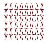 48 Velvet Bow Ornaments 18x13cm Assorted Colors With 15m Gold Pearl | Includes easy-attach loops for quick decorating Rich hues like red wine dark coffee and dark green for festive display