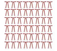 48 Velvet Bow Ornaments 18x13cm Assorted Colors With 15m Gold Pearl | Includes easy-attach loops for quick decorating Rich hues like red wine dark coffee and dark green for festive display