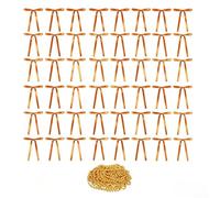 48 Velvet Bow Ornaments 18x13cm With 15m Gold Pearl Chain For Festive Decor | Includes red wine dark coffee and dark green bows with soft flannel texture easy-to-use loops for Christmas trees wreaths or