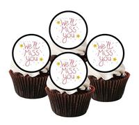 48 We'll Miss You Edible Wafer Paper Mini Cupcake Toppers, Cake Pops, Cookies