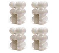 48 White Iridescent Christmas Baubles Shatterproof Luxury Tree Decor 6cm Iris