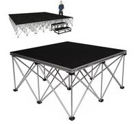 48'' Wide Collapsible Portable Stage Platform/Step, Aluminum Connectable Platform Stair Modular System for Wedding Event Drums(Square,H 15.7in/40cm)