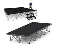 48'' Wide Collapsible Portable Stage Platform/Step, Aluminum Connectable Platform Stair Modular System for Wedding Event Drums(Rectangle,H 15.7in/40cm)