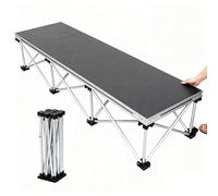 48 x 14.6" Portable Stage Platform Step for Events，Multi-Functional Tiered Seating/Lectern/Speaking Stand Folding Connectable Platform Modular System(48x14.6x23.6in/122x37x60cm)