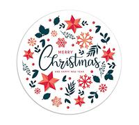 48 x 45 mm Merry Christmas Stickers -Round Seal Labels, Stickers for Presents, Envelopes, Bags or Cards Gift Wrapping #SNP18-D2 Sara Prints