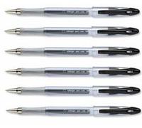 48 x 5 Star Black Roller Gel Pen Clear Barrel 1.0mm Tip 0.5mm Line