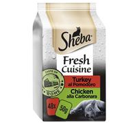48 X 50G Sheba Fresh & Fine Adult Wet Cat Food Pouches Taste of Rome in Gravy