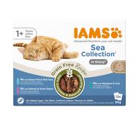 48 x 85g IAMS Advanced Nutrition Grain Free Wet Cat Food 36 + 12 Free! * - Sea Collection in Gravy (48 x 85g)