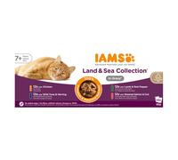 48 x 85g IAMS Advanced Nutrition Wet Cat Food - 36 + 12 Free! * - Senior Land & Sea Collection in Gravy Mixed Pack 2 (48 x 85g, 4 Varieties)