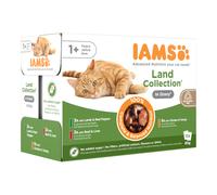 48 x 85g IAMS Wet Cat Food - 40 + 8 Free! * - Adult: Land Collection in Gravy (48 x 85g)