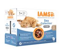 48 x 85g IAMS Wet Cat Food - 40 + 8 Free! * - Adult: Sea Collection in Jelly (48 x 85g)