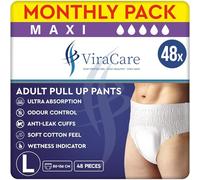 48 x Maxi Incontinence Pants Women & Men | Adults Diapers | Ultra Absorption and Soft-Stretch Waistband | Adults Pull Up Pants | Waist Size Large 80-156 cm | (4 Packs of 12)