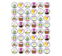 48 x PREMIUM HAPPY EASTER 3CM EDIBLE RICE PAPER FAIRY CUP CAKE TOPPERS SUNDAY D7