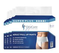 48 x Super Plus Incontinence Pants Women & Men | Adults Nappies | Advanced Absorption and Soft-Stretch Waistband | Adults Pull Up Pants | Waist Size Medium 65-135 cm | (4 Packs of 12)