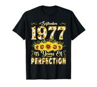 48 Year Old September 1977 Sunflower 48th Birthday Women T-Shirt