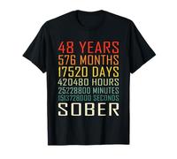 48 Year Sobriety Anniversary Vintage 48 Years Sober T-Shirt