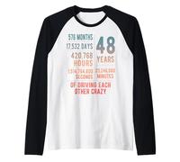48 Years Married Funny 48th Wedding Anniversary Raglan Baseball Tee