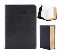 480 Pages Thick Notebook, Blank Bible Study Notebook With Soft Faux Leather Cover Classic Vintage Notepad Journal Diary With Gold Edge Drawing Writing Sketchbook Travel Diary Book Memo Pad