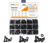 480 Pcs Assorted Set, Black Hex Socket Head Cap Screws, Bolts, Nuts - M3/M4/M5 Thread Fastener Machine Flat Head Hexagonal