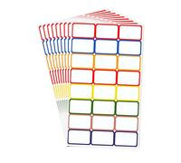 480 PCS Colorful Rectangle Stickers - 20 Sheets of 36 x 22 mm Self-Adhesive Blank Sticker Labels, Small Sticky Labels Colour Coding Stickers for Home Office School