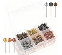 480 PCS Map Push Pins, Metallic Color Map Tacks 1/8 Inch Round Head with Stainless Point Head Marking Pins, Plastic RoundHead Tacks with Steel Points for Bulletin Board Picture Photo (Six Colors)