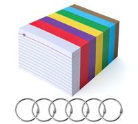 480 Pcs Multi-Color Flashcards, Double-Sided Ruled Index Cards, 150gsm Thick Paper, Ink-Bleed Resistant, Metal Binder Rings 360° Rotating, A8 Size 7.5 * 5.1cm, Color-Coded for Study, Work, Notes
