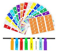 480 pieces Cable Labels Cable Stickers YUTOU Cable Labelling Cable Labels Self-Adhesive Cable Markers Waterproof Tear-Resistant Self-Adhesive Cable Labelling, 8 Colours / 16 Sheets / A4 Format