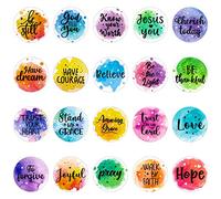 480 Pieces Inspirational Bible Verse Stickers Motivational Scripture Round Bible Stickers Faith Encouraging Decals for Prayer Laptop Phone Water Bottle Scrapbook(Stylish Styles)
