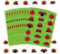 480 Pieces Ladybugs Shape Stickers for Kids Self Adhesive Red Ladybug Stickers Cute Cartoon Ladybug Flower Waterproof Stickers for Spring Summer Theme Party Classroom