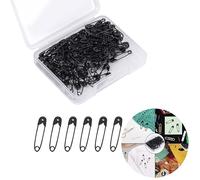480 Pieces Safety Pins - Large and Small Safety Pins Nickel Plated Pin - for Clothing Art Craft Sewing Jewelry Making Home Office Use, Black, 19mm