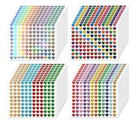 4800PCS Glitter Heart Stickers for Crafts Scrapbooking and Valentine's Day - Colorful Love Stickers, Reward Planner Calendar Stickers and Well Done Sticker for Adults DIY and Scrapbooking Projects