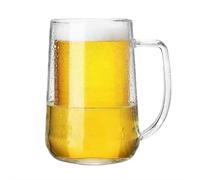 480ml Double Wall Beer Glass with Cooling Liquid - Freezer Safe High Borosilicate Glass Mug for Iced Coffee, Cocktails, Whiskey, Gift Set