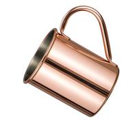480ml Stainless Steel Barrel Coffee Mug Copper Plated Portable Camping Cup | Matte Inner Finish, Rounded Rim, Curled Mouth, Reinforced Handle, Flat Base, Classic Retro Style for Coffee and Iced Drinks
