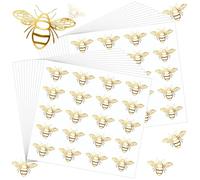 480Pcs Bee Stickers Gold Foil Envelope Seal, Clear Self-Adhesive Bee Labels Card Craft Spring Summer Party Favors