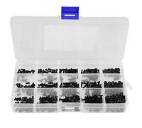 480pcs Black Carbon Steel Countersunk Head Screw Nut Assortment Kit M2 M2.5 M3