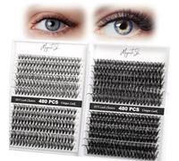 480PCS Cluster Lashes Fluffy Individual Eyelashes 60D 80D Thick Eyelash Extension 30D 40D Individual Lashes Multi-Style D Curl 10-20mm DIY Lash Extensions for Beginners(30D-80D-D, 11-20MIX)
