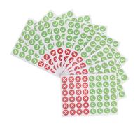 480pcs Green Check Red Cross Self Adhesive Round Labels 10 Sheets