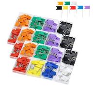 480PCS Map Pins 8 Colors Flag Push Pins with Case & Steel Point Travel Flag Pin for Home Office School DIY Craft Map, Pin, Push, Small, & Tacks, P
