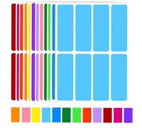 480pcs Rectangular Coloured Stickers Labels, 12 Colours Sticky Label, 75mm x 25mm Color Coding Labels Assorted Stickers