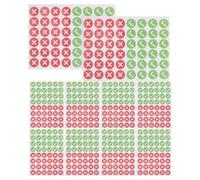 480PCS Red Cross Green Check Label Set - Self Adhesive Sticker Labels for Inventory Management, Classroom Teaching Assistance, DIY Craft Marking and Item Sorting