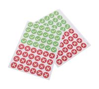 480pcs Self-Adhesive Check and Cross Mark Sticker Set 10 Sheets