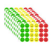 480Pcs Smiley Face Stickers,2.5cm Emoji Emotion Stickers Smiley Faces,Cute Happy Face Rating Round Traffic Light Sticker for Good Bad Reward Great Work for Children(Red Yellow Green,Pack 0f 20 Sheets)