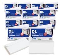 480pk DL White Envelopes, 220mm x 110mm DL Envelopes Peel & Seal Letter for Home & Office Mailing, Self Seal Wallet Style Design for Folded A4 Documents, Secure and Professional Finish