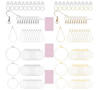 483Pcs Earring Making Kit Gold/Silver Earring Hoops for Jewelry Making Beading Hoop Earring Finding Component Accessories Earring Hooks,Jump Rings,Clear Earring Backs for DIY Jewelry Making Supplies