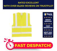 487 Yellow High Vis Vest S/M C470YERS/M Portwest Genuine Top Quality Product New